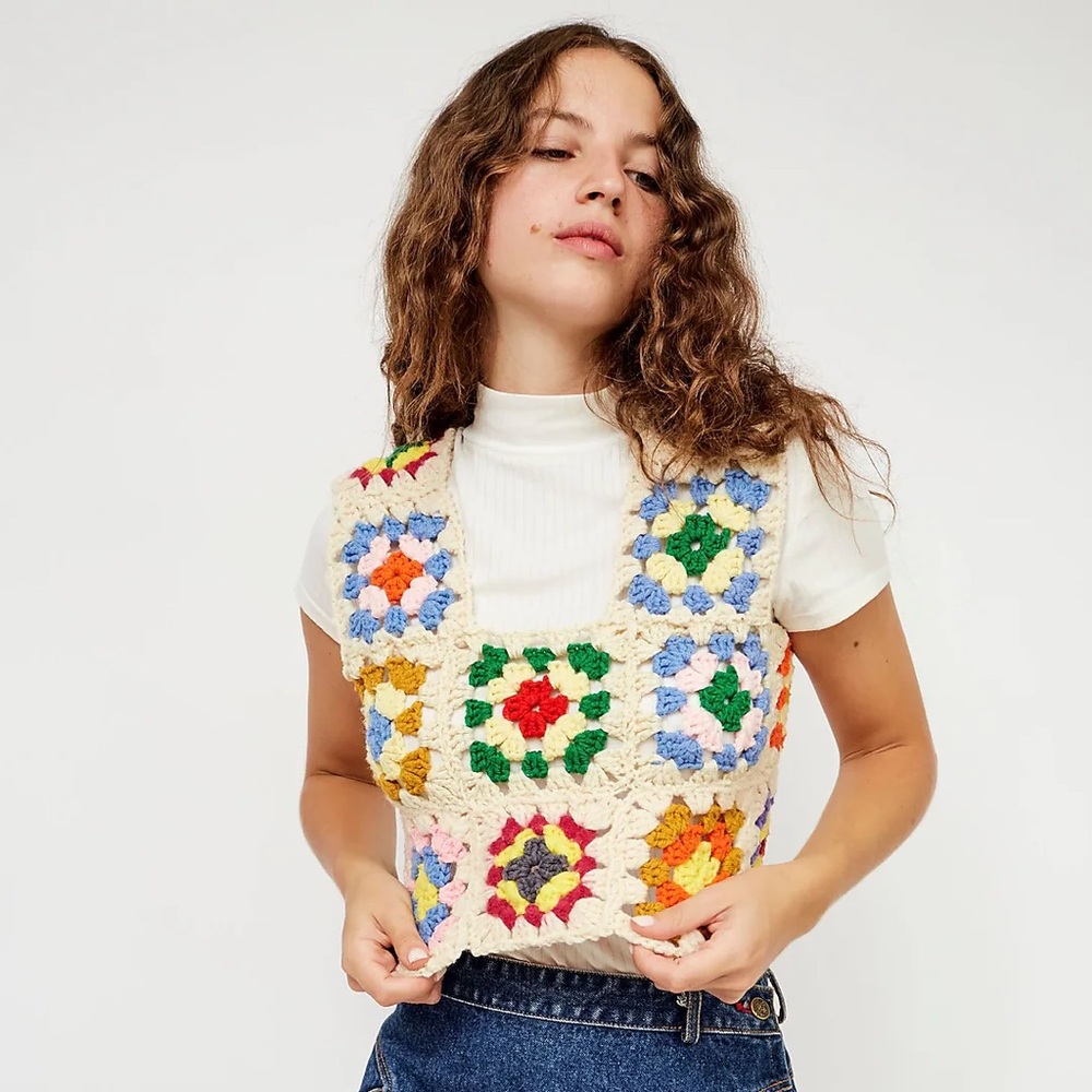 The Series NY Crochet Granny Square Tank Top